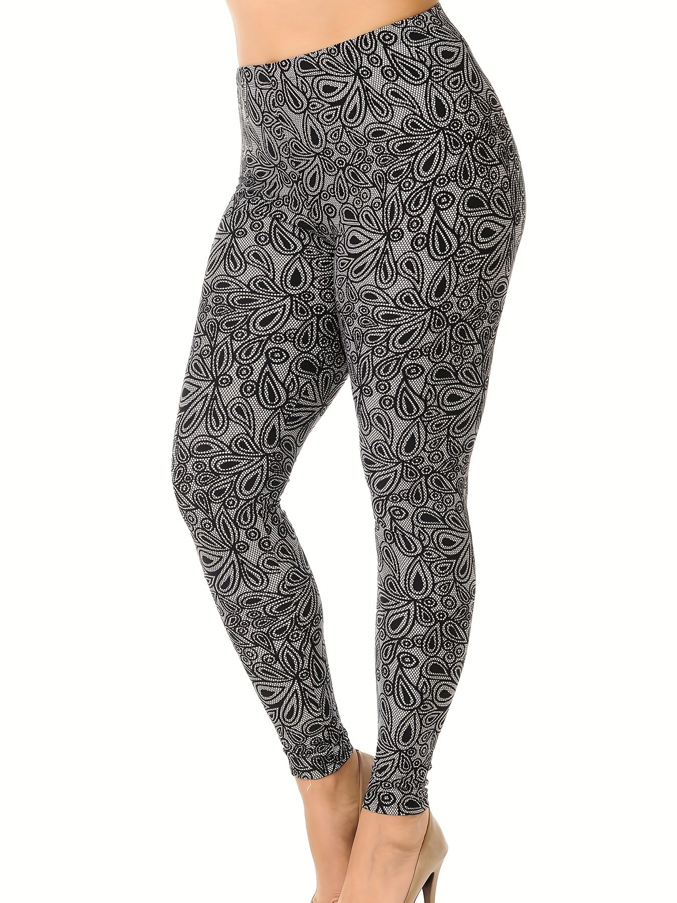 Floral Print High Rise Leggings