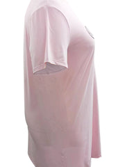 Heart Print Short Sleeve Round Neck Stretch Sleep Dress