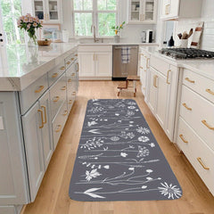 Floral Kitchen Floor Mat Non-slip Waterproof Dirt-resistant