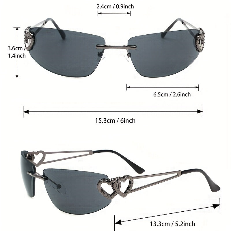 Y2K Heart Hollow Gradient UV400 Sun Shades