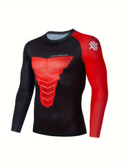 Men's Geometric Compression Shirt & Pants Set for Hiking Jogging