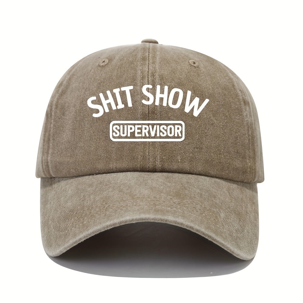 Red Adjustable Summer Mens Peaked Cap Shit Show Print