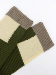 Colorblock Ribbed Long Sleeve Open Front Cardigan