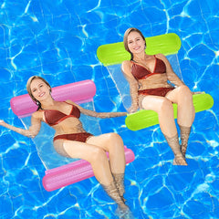 1pc Inflatable Solid Hammock with Two Tubes for Water Swimming Pool