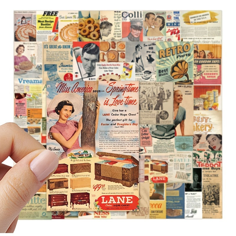 50pcs Classic Retro Posters Doodle Waterproof Stickers DIY Creative Toys