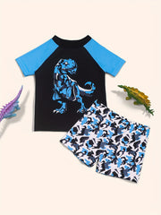 Toddler Boys Dinosaur Print Swimsuit Set Summer Clothes