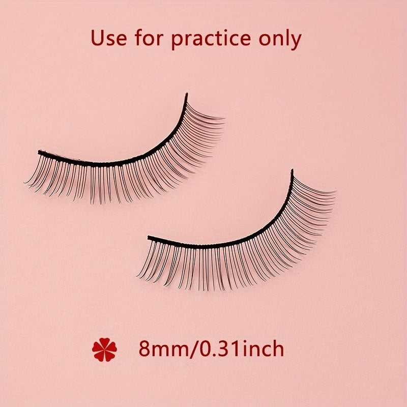 10 Pair 8mm Practice Eyelash Extensions Strips for Training