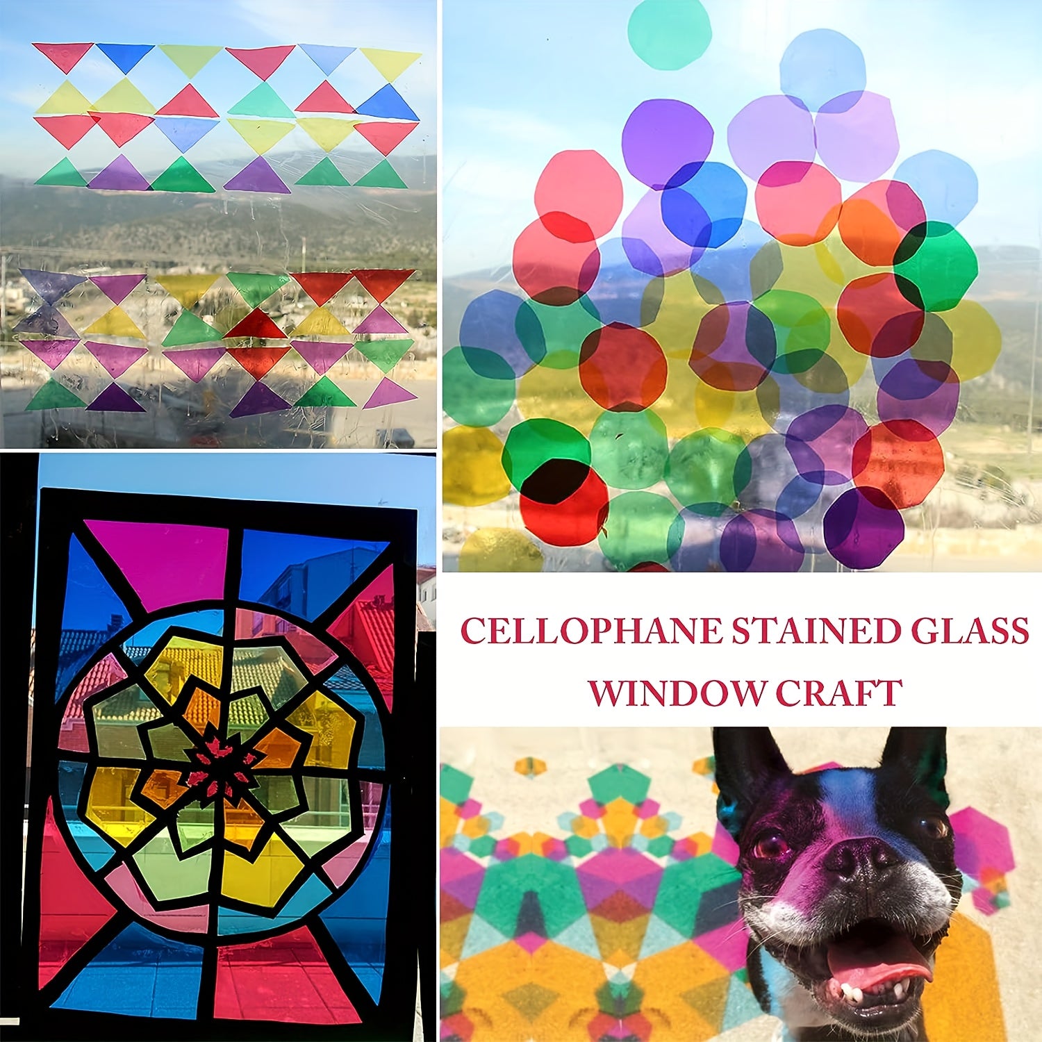 120pcs Colorful Cellophane Sheets for DIY Crafts & Wrapping Paper