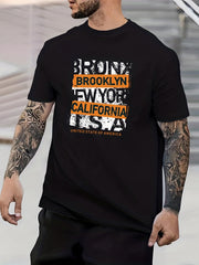 Skater Boy California Print Men's Graphic Crew Neck T-shirt
