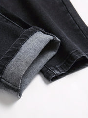 Ripped Cotton Slim Fit Stretch Jeans Mens Denim Pants