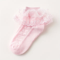Baby Lace Solid Socks Girls Breathable Mesh Princess Sock Dance Socks