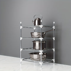 Multifunctional Metal Storage Shelf for Floor Cooker and Tableware