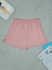 Side Split Elastic Waist Women's Sleep Shorts