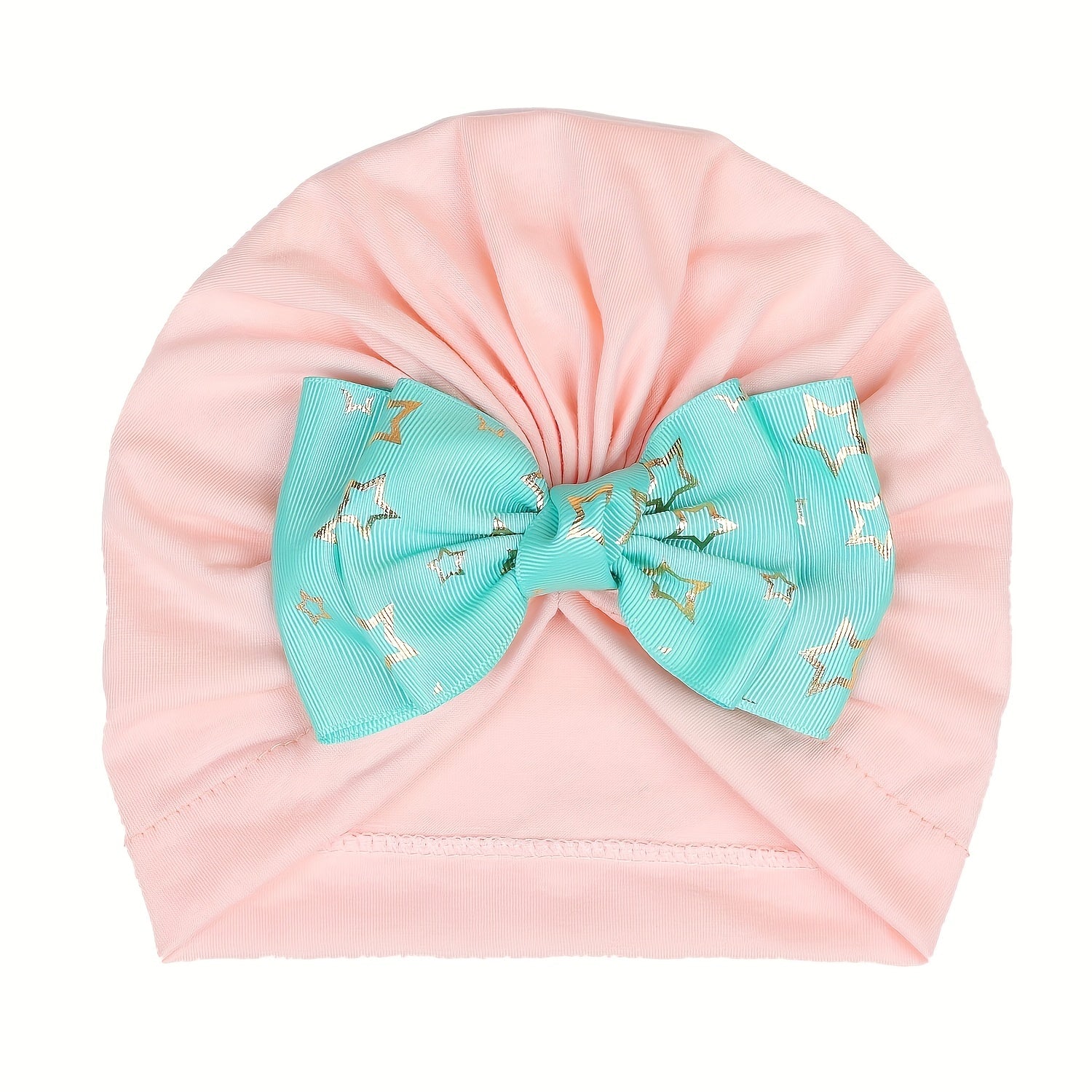 Prom Buckle Stretch Baby Hat Double Layer Bow Set Hair Accessories for Kids