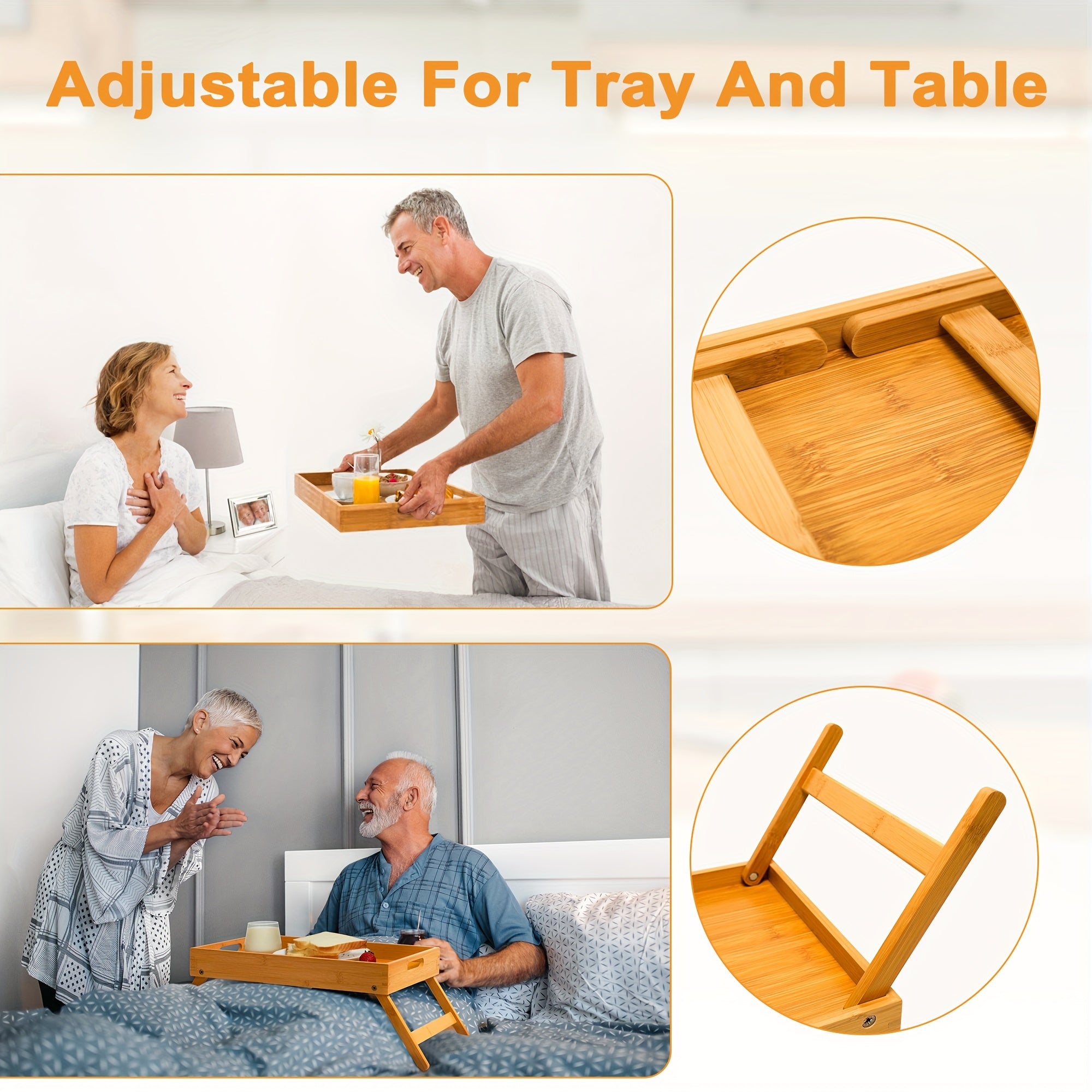 Bamboo Folding Tray Table Multifunctional Household Small Table