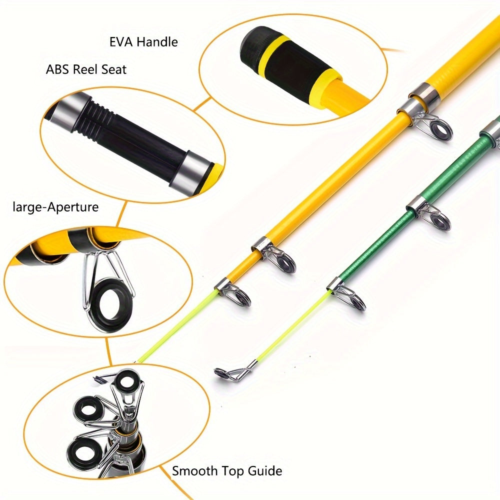 Telescopic Fishing Rod - Lightweight Glass Fiber Rod for Fishing Anywhere