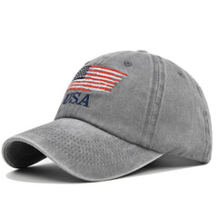 Vintage Baseball Hat American Flag Patch Breathable Mesh Classic