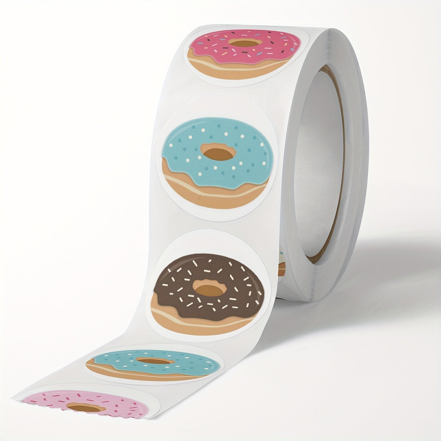 500pcs 2 1in Cartoon Donut Label Sticker 8 Styles Gift Wrapping Decoration