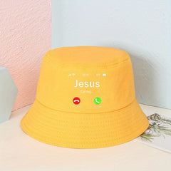 JESUS Phone Calling Bucket Hat Unisex Lightweight Fisherman Cap