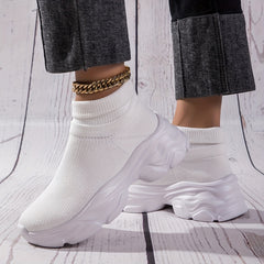 Breathable Running Shoes Slip On Woven Casual Outdoor Sneakers