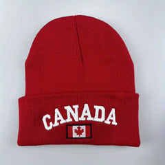 Canada 3D Embroidered Knit Hat Acrylic Woolen Hat
