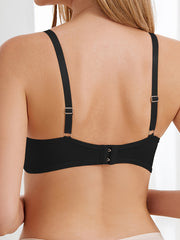 3pcs Solid T Shirt Bras Comfy & Breathable Push Up Bra Women's Lingerie