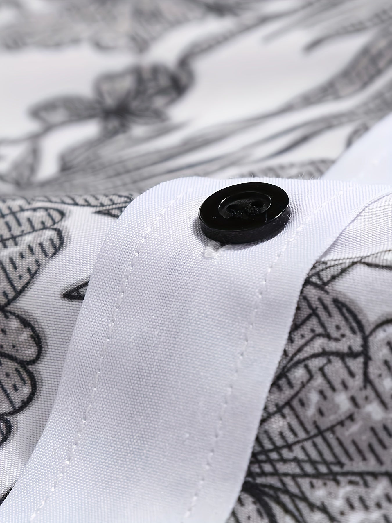 Flower Print Men s Casual Long Sleeve Shirt