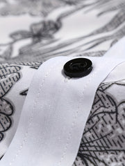 Flower Print Men s Casual Long Sleeve Shirt