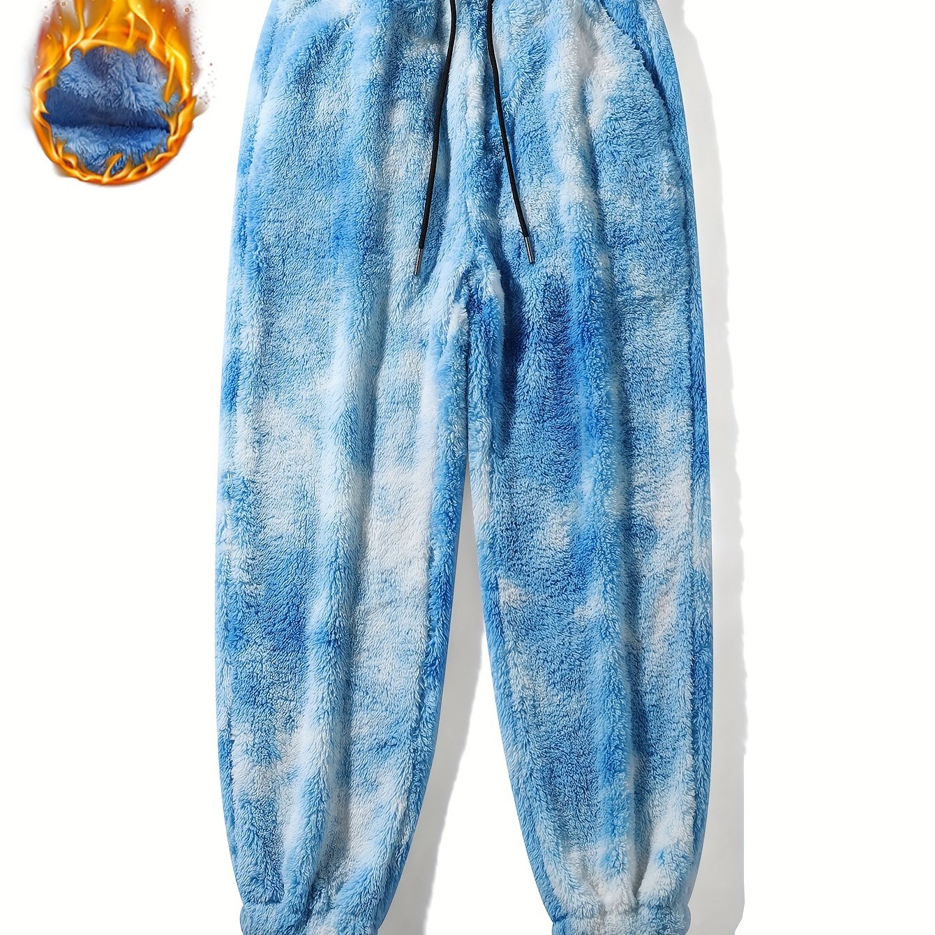Men's Drawstring Warm Fuzzy Sweatpants Thermal Jogger Pants