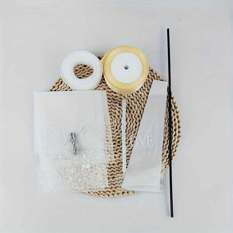 DIY Ribbon Rose Flower Making Set, Birthday Gift Material Package