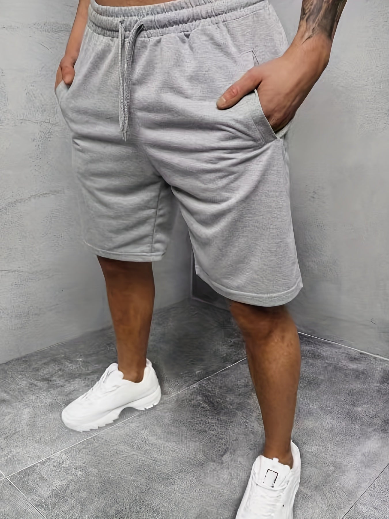 Men's Loose Fit Comfy Shorts - Stretch Elastic Waist Drawstring Athletic Shorts