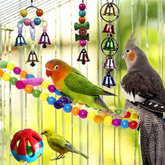 15pcs Bird Chewing Hanging Toys Multicolored Swing Perch Stand Parrot