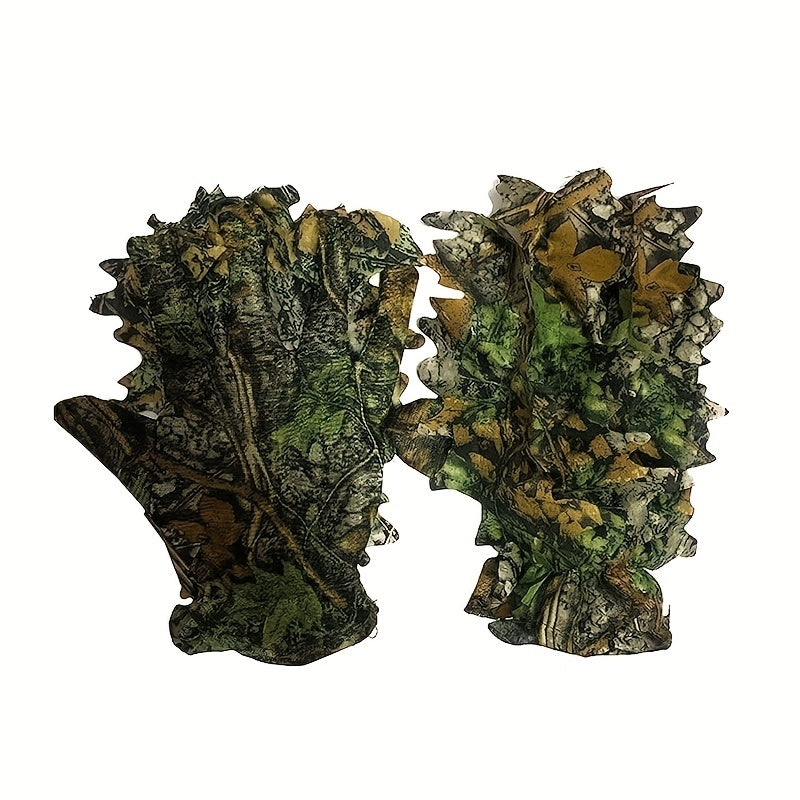 Men's Leaf Camo Gloves 3D Camouflage Outdoor Sports Gloves