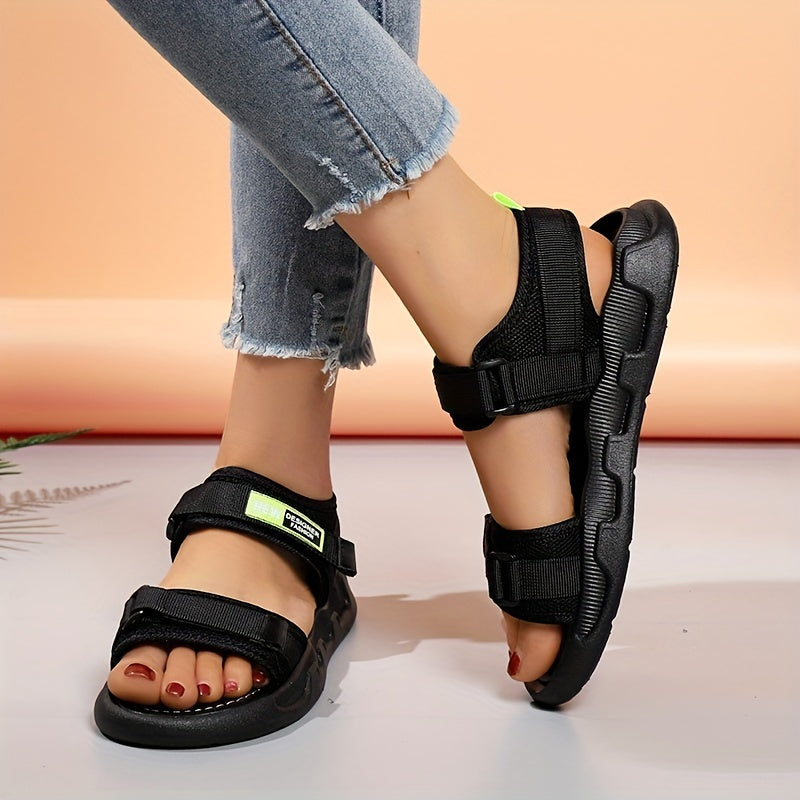 Women's Sports Sandals Open Toe Hook & Loop Casual Comfort Flat Shoes