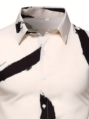 Casual Men s Shirt Turn Down Collar Long Sleeves Regular Fit
