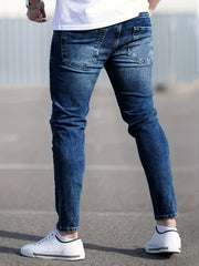 Men's Ripped Stretch Denim Pants