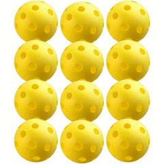 12pcs Outdoor Pickleball with 40 Holes - Durable and Resilient Pickleball