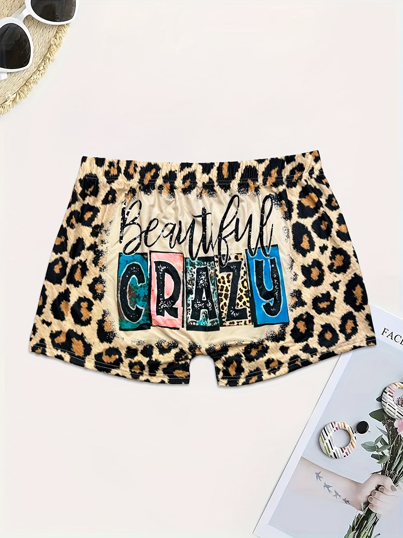 Women's Leopard Print Skinny Shorts
