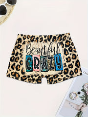 Women's Leopard Print Skinny Shorts