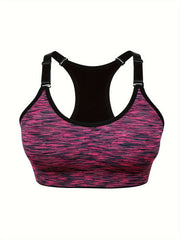 Colorblock Sports Bra Push Up Running Workout Lingerie