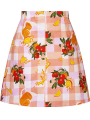Fruit Print Zip Back Skirt Casual Skirt for Spring & Summer Women's Clothing