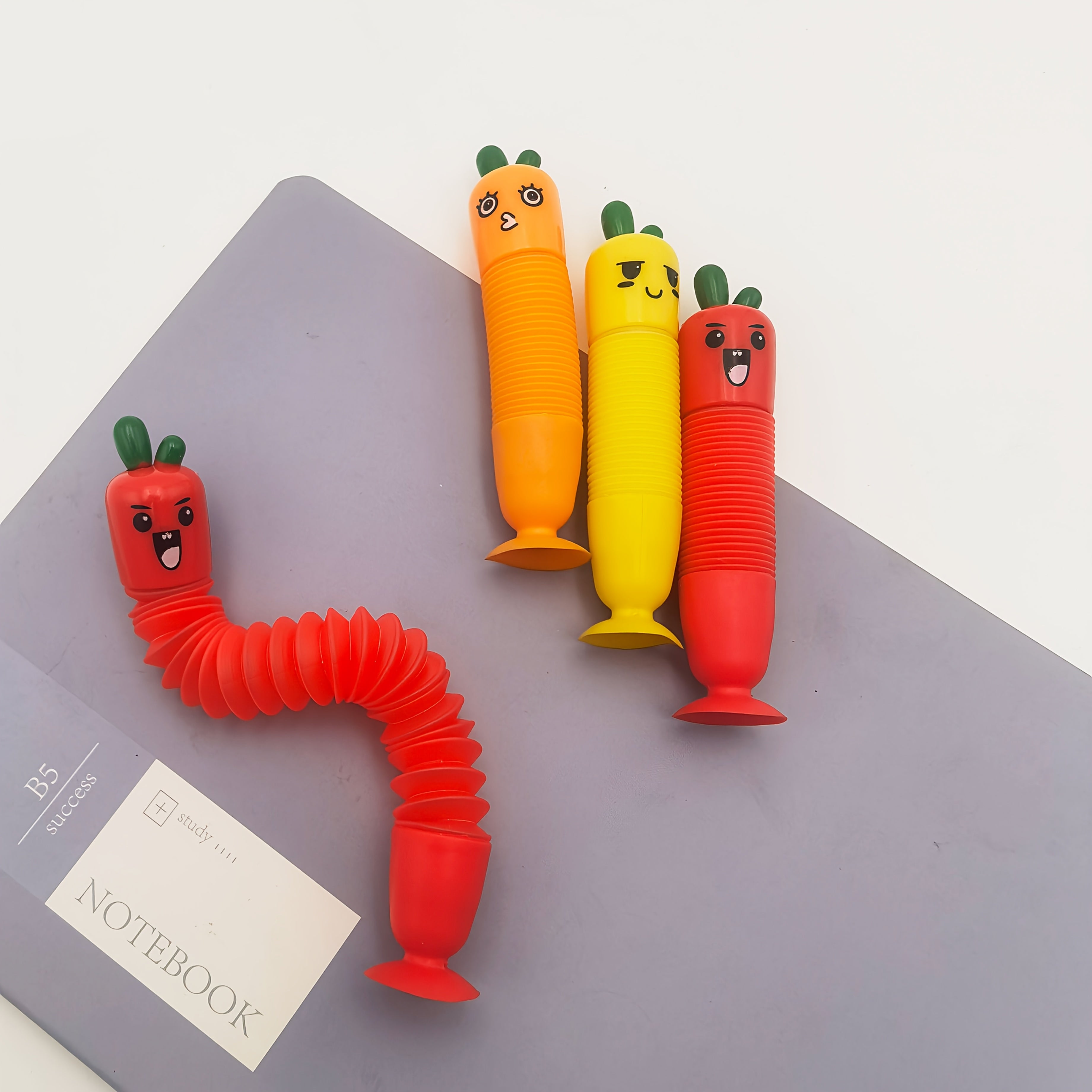 3pcs POP Tube Carrot Relax Toys Plastic Sensory Party Awards