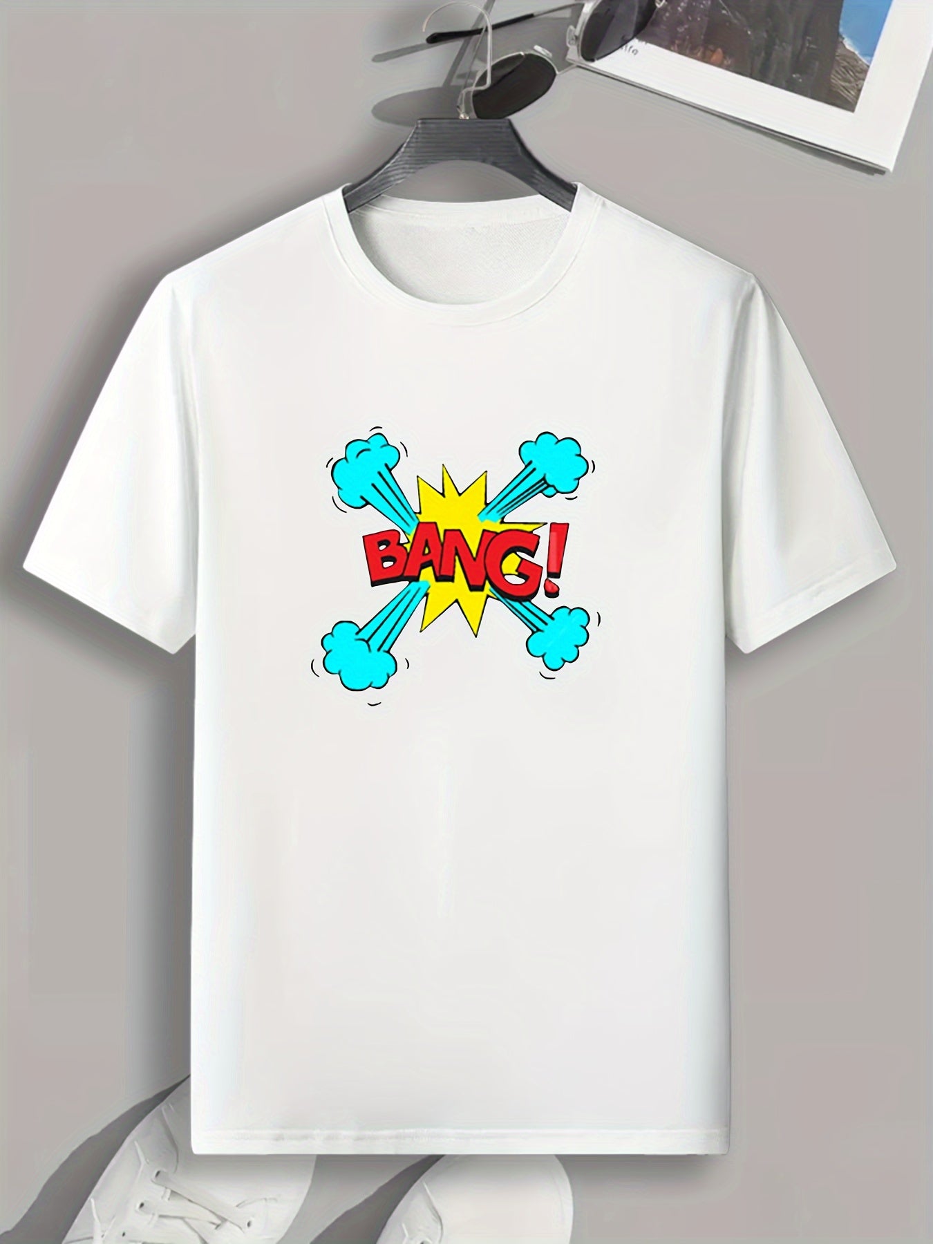 BANG Pattern Print Men's Sports T-shirt Men's Outdoor Clothes