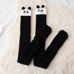 Cartoon Panda Thigh High Socks Fuzzy Over The Knee Socks