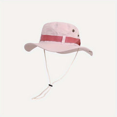 Solid Drawstring Bucket Hat Thin Breathable Sun Hat for Women