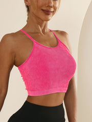 Seamless Sleeveless Backless Racerback Cropped Yoga Tank