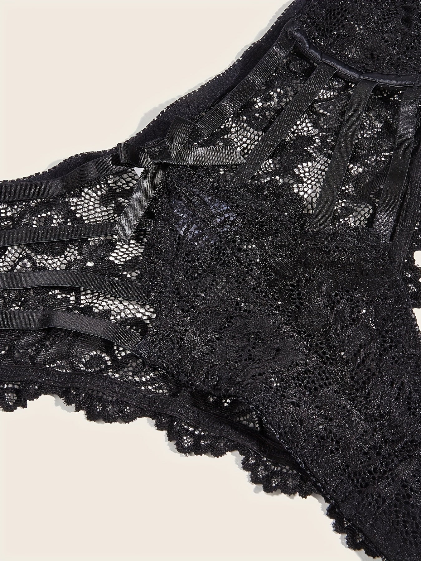 Floral Lace Cut Out High Waist Panties