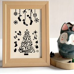 9pcs Christmas Stencils for Wall Wood Painting Decor Template