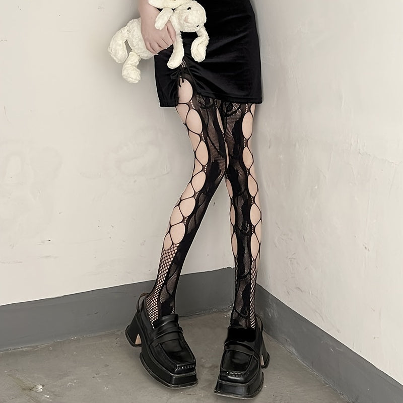 Jacquard Fishnet Tights High Waist Mesh Pantyhose