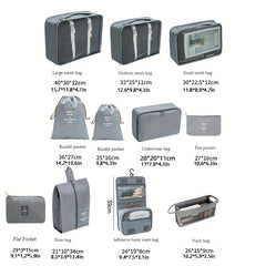 11-Pc Travel Luggage Bag Set Dustproof Organizer Storage Bags